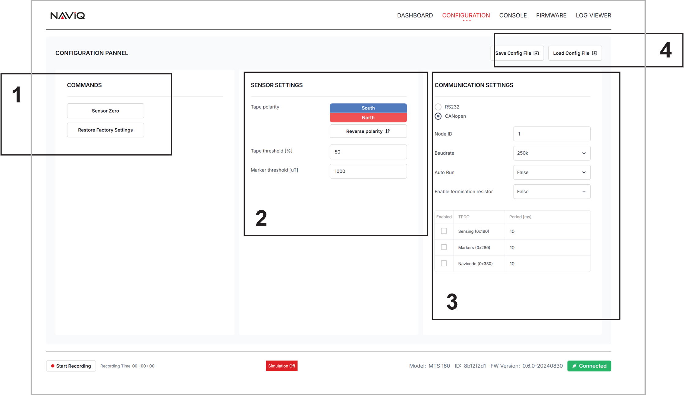 Configuration Screen